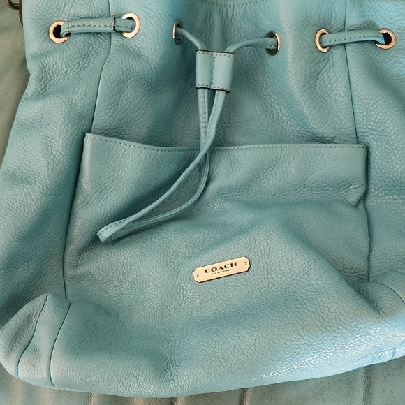 Coach Teal Leather Shoulder Bag - Picture 1 of 2